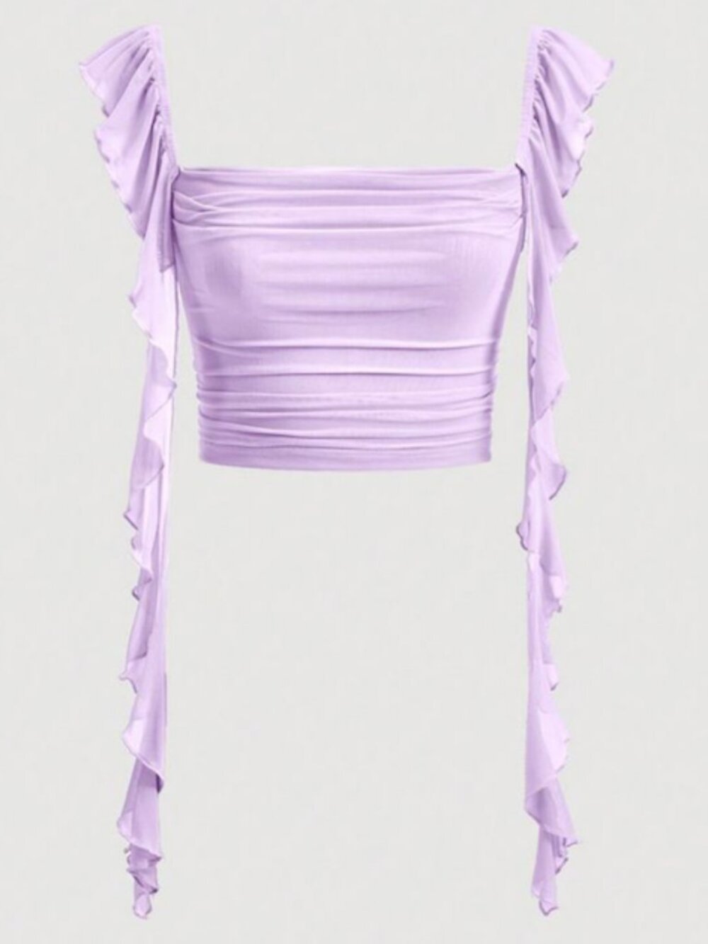 Purple Ruffle Crop Top